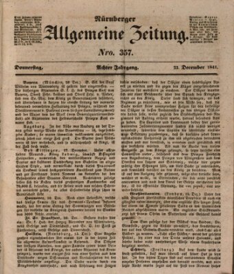 Nürnberger Zeitung (Fränkischer Kurier) Donnerstag 23. Dezember 1841