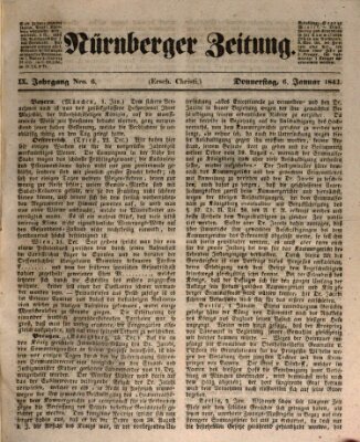 Nürnberger Zeitung (Fränkischer Kurier) Donnerstag 6. Januar 1842