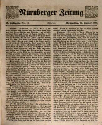 Nürnberger Zeitung (Fränkischer Kurier) Donnerstag 13. Januar 1842