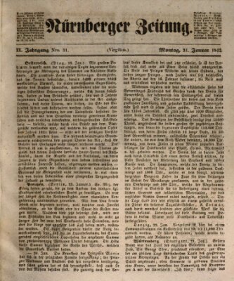 Nürnberger Zeitung (Fränkischer Kurier) Montag 31. Januar 1842