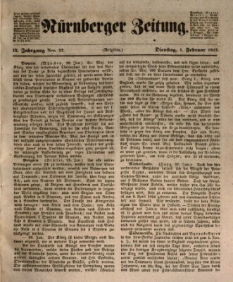 Nürnberger Zeitung (Fränkischer Kurier) Dienstag 1. Februar 1842