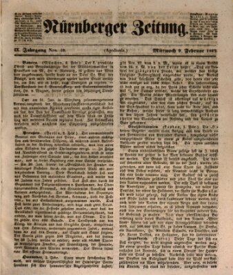 Nürnberger Zeitung (Fränkischer Kurier) Mittwoch 9. Februar 1842