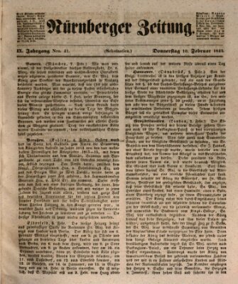 Nürnberger Zeitung (Fränkischer Kurier) Donnerstag 10. Februar 1842