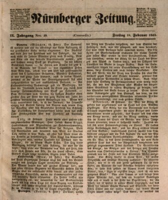 Nürnberger Zeitung (Fränkischer Kurier) Freitag 18. Februar 1842