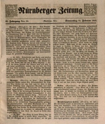 Nürnberger Zeitung (Fränkischer Kurier) Donnerstag 24. Februar 1842