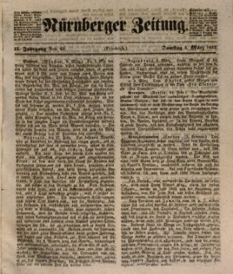 Nürnberger Zeitung (Fränkischer Kurier) Samstag 5. März 1842