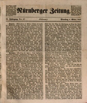 Nürnberger Zeitung (Fränkischer Kurier) Dienstag 8. März 1842