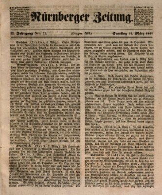 Nürnberger Zeitung (Fränkischer Kurier) Samstag 12. März 1842