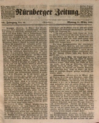 Nürnberger Zeitung (Fränkischer Kurier) Montag 21. März 1842