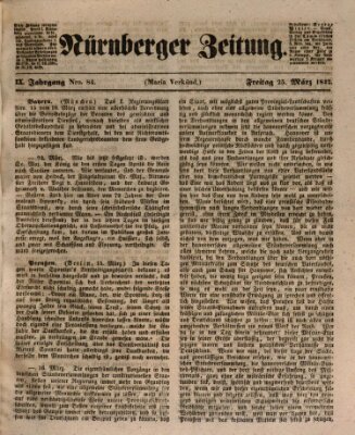 Nürnberger Zeitung (Fränkischer Kurier) Freitag 25. März 1842