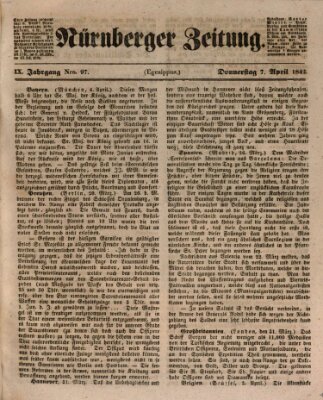 Nürnberger Zeitung (Fränkischer Kurier) Donnerstag 7. April 1842