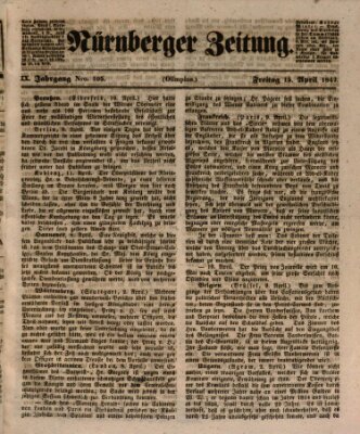 Nürnberger Zeitung (Fränkischer Kurier) Freitag 15. April 1842