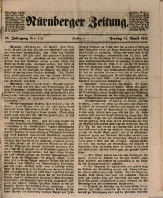 Nürnberger Zeitung (Fränkischer Kurier) Freitag 22. April 1842