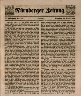 Nürnberger Zeitung (Fränkischer Kurier) Samstag 23. April 1842