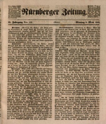 Nürnberger Zeitung (Fränkischer Kurier) Montag 9. Mai 1842