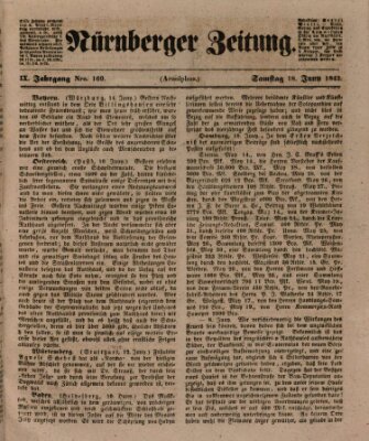 Nürnberger Zeitung (Fränkischer Kurier) Samstag 18. Juni 1842