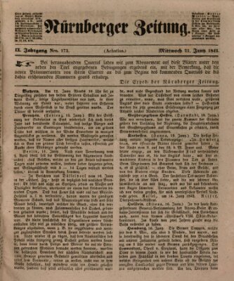 Nürnberger Zeitung (Fränkischer Kurier) Mittwoch 22. Juni 1842