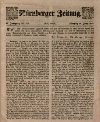 Nürnberger Zeitung (Fränkischer Kurier) Dienstag 28. Juni 1842