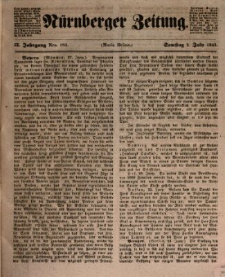 Nürnberger Zeitung (Fränkischer Kurier) Samstag 2. Juli 1842