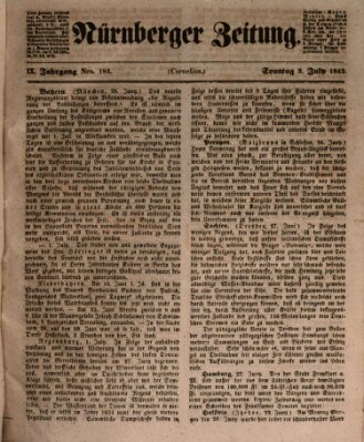 Nürnberger Zeitung (Fränkischer Kurier) Sonntag 3. Juli 1842