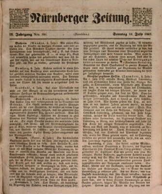 Nürnberger Zeitung (Fränkischer Kurier) Sonntag 10. Juli 1842