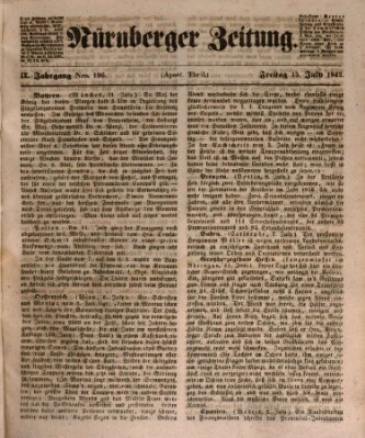 Nürnberger Zeitung (Fränkischer Kurier) Freitag 15. Juli 1842