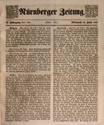 Nürnberger Zeitung (Fränkischer Kurier) Mittwoch 20. Juli 1842