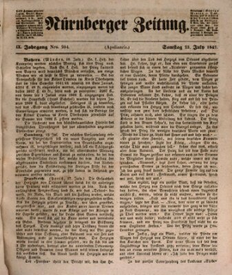 Nürnberger Zeitung (Fränkischer Kurier) Samstag 23. Juli 1842