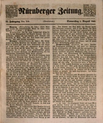 Nürnberger Zeitung (Fränkischer Kurier) Donnerstag 4. August 1842