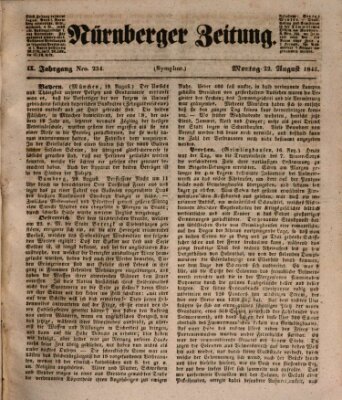 Nürnberger Zeitung (Fränkischer Kurier) Montag 22. August 1842