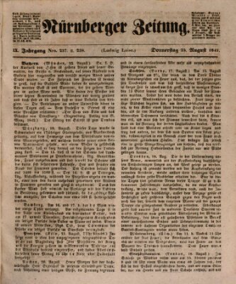 Nürnberger Zeitung (Fränkischer Kurier) Donnerstag 25. August 1842