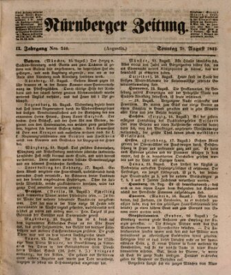 Nürnberger Zeitung (Fränkischer Kurier) Sonntag 28. August 1842