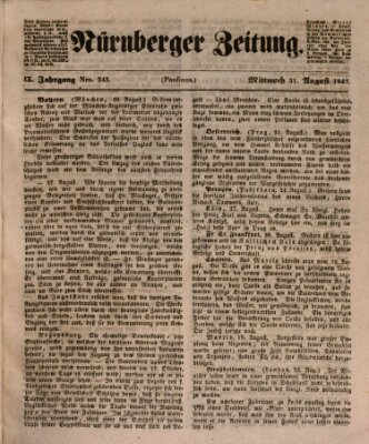 Nürnberger Zeitung (Fränkischer Kurier) Mittwoch 31. August 1842