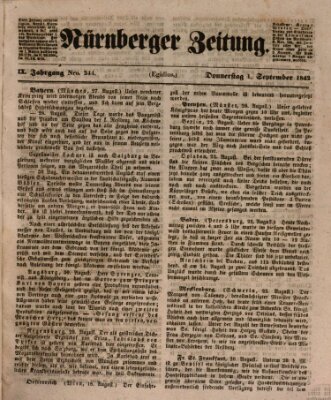 Nürnberger Zeitung (Fränkischer Kurier) Donnerstag 1. September 1842