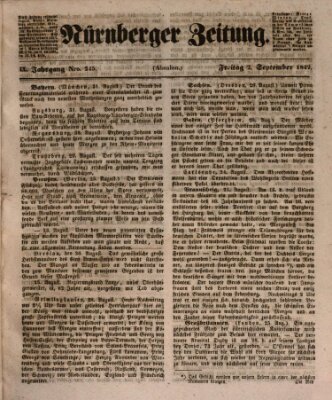 Nürnberger Zeitung (Fränkischer Kurier) Freitag 2. September 1842