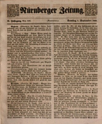 Nürnberger Zeitung (Fränkischer Kurier) Samstag 3. September 1842