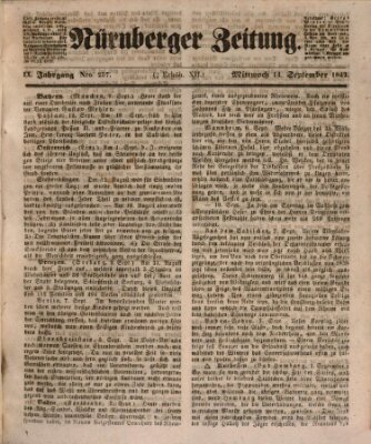 Nürnberger Zeitung (Fränkischer Kurier) Mittwoch 14. September 1842