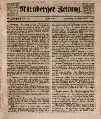 Nürnberger Zeitung (Fränkischer Kurier) Montag 19. September 1842