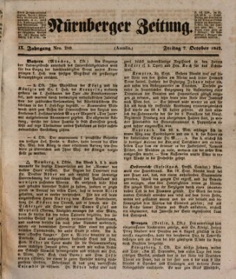 Nürnberger Zeitung (Fränkischer Kurier) Freitag 7. Oktober 1842