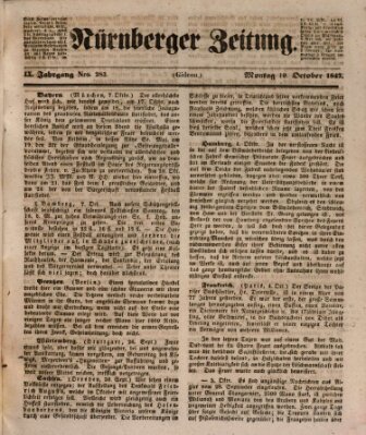 Nürnberger Zeitung (Fränkischer Kurier) Montag 10. Oktober 1842