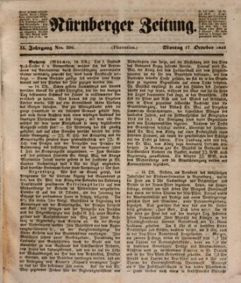 Nürnberger Zeitung (Fränkischer Kurier) Montag 17. Oktober 1842