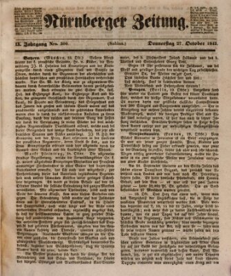 Nürnberger Zeitung (Fränkischer Kurier) Donnerstag 27. Oktober 1842