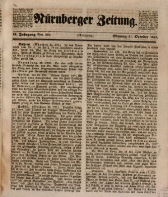 Nürnberger Zeitung (Fränkischer Kurier) Montag 31. Oktober 1842