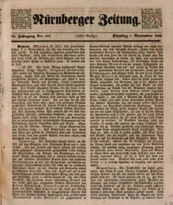 Nürnberger Zeitung (Fränkischer Kurier) Dienstag 1. November 1842