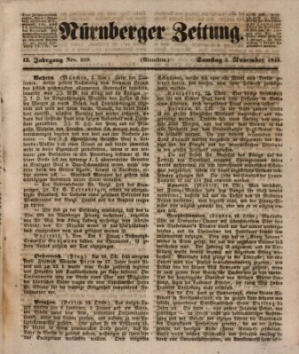 Nürnberger Zeitung (Fränkischer Kurier) Samstag 5. November 1842