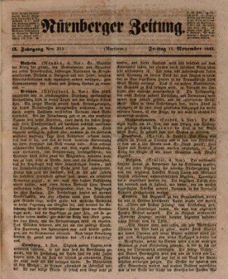 Nürnberger Zeitung (Fränkischer Kurier) Freitag 11. November 1842