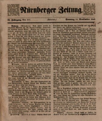 Nürnberger Zeitung (Fränkischer Kurier) Sonntag 13. November 1842