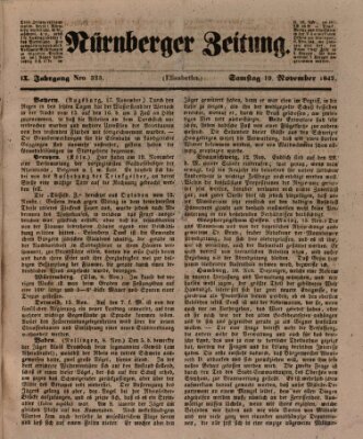 Nürnberger Zeitung (Fränkischer Kurier) Samstag 19. November 1842