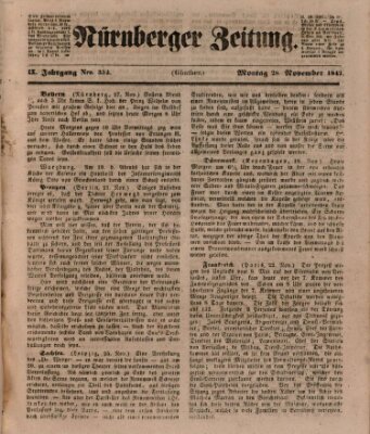 Nürnberger Zeitung (Fränkischer Kurier) Montag 28. November 1842