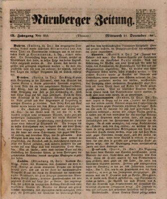 Nürnberger Zeitung (Fränkischer Kurier) Mittwoch 21. Dezember 1842